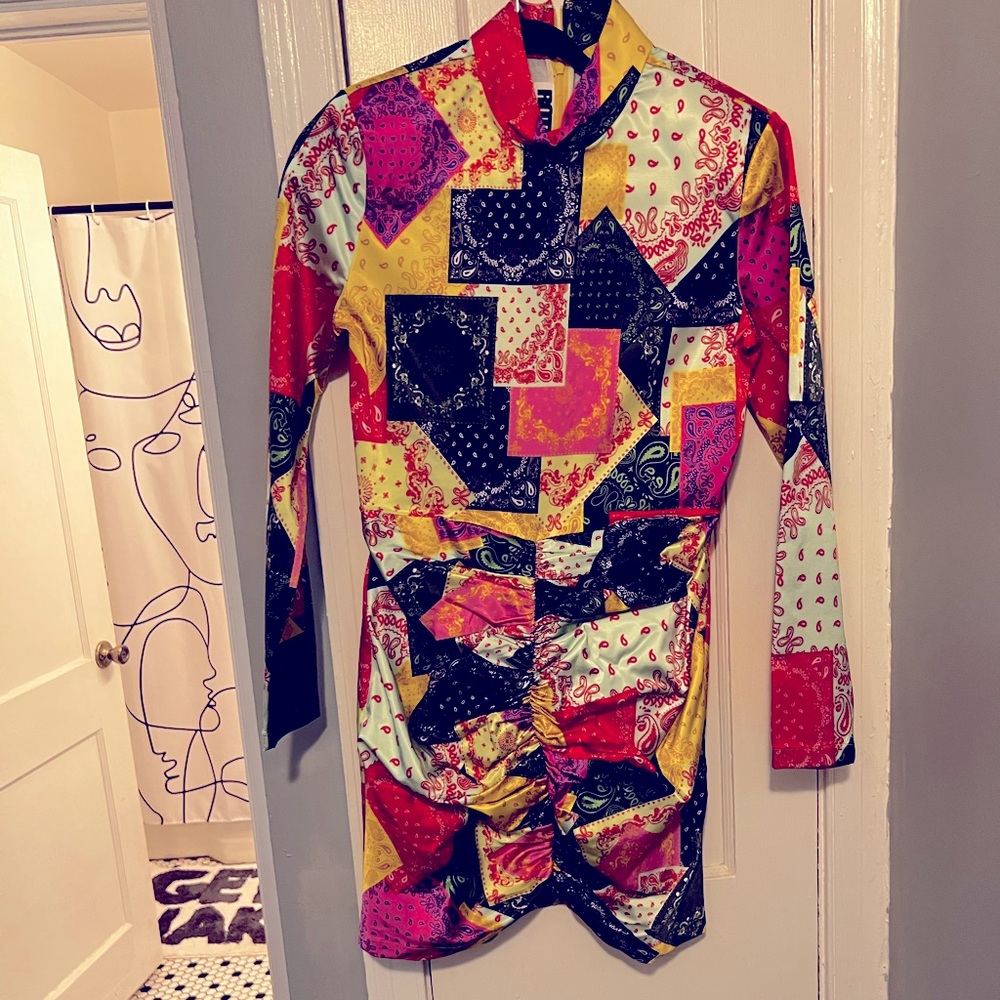 Rotate bandana print mini dress